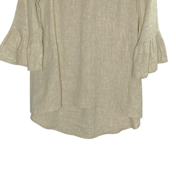 Crown Linen Designs XS Oversized A Line Ruffle Top 100% Linen Lagenlook *flaw - Picture 5 of 11